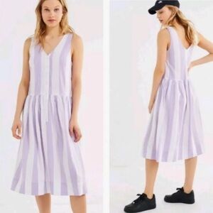 Urban Outfitters women’s dress Striped Lavender and White Sleeveless medium